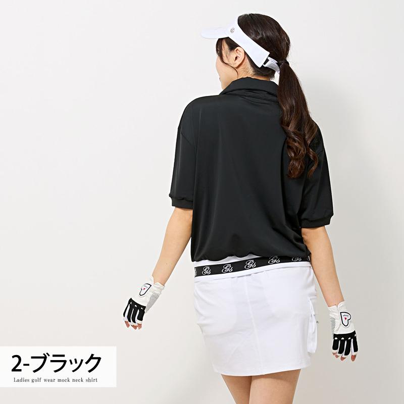 ゴルフウェア レディース gs GOLF ハーフジップ リブロゴトップス