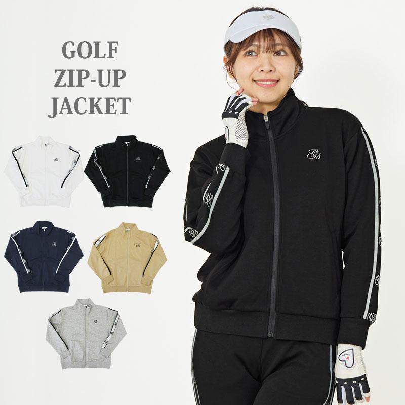 【新品タグ付き】レディースゴルフウェア ジップアップトレーナー ブラック M ゴルフウェア レディース gs GOLF ジップアップジャケット トレーナー