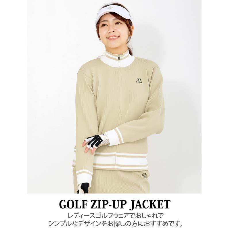 G/FORE ゴルフ レディース ジップ ニット ジャケット 防風 秋冬 ゴルフウェア レディース gs GOLF ジップアップニットジャケット
