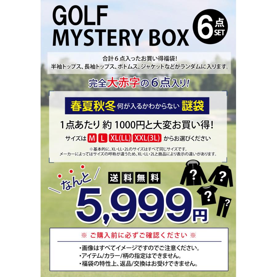 2026年 春夏秋冬 福袋 謎袋 メンズゴルフウェア 6点入り 半袖