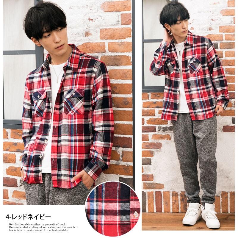 チェックシャツ メンズ ネルシャツ カジュアルシャツ 柄 先染め ビエラ