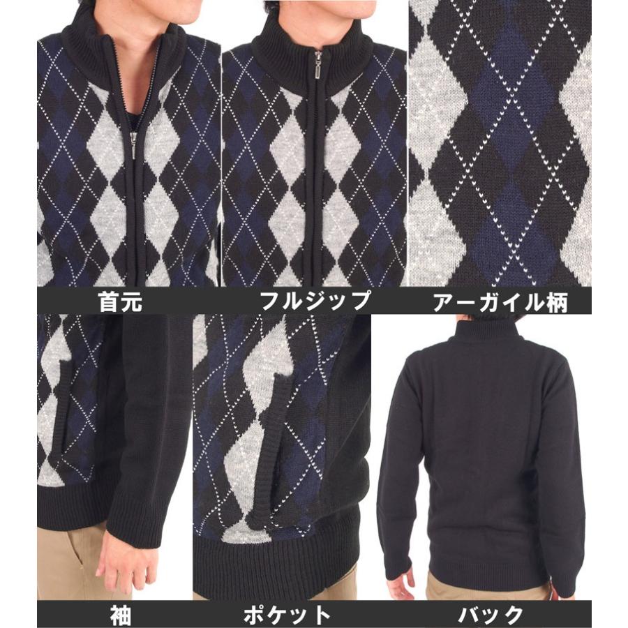 ゴルフウェア セーター ニット メンズ アーガイル柄 チェック柄ニット