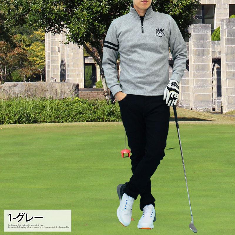 ゴルフ トレーナー メンズ ゴルフウェア 暖かい裏起毛シャギーボア
