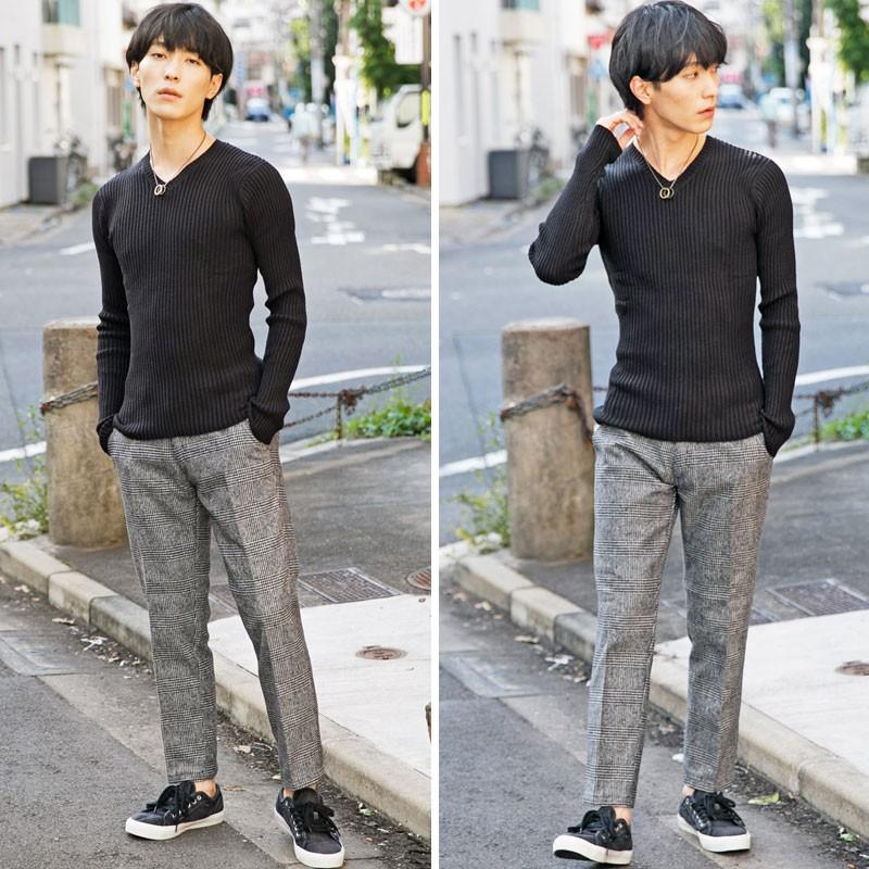 ニット メンズ Vネック セーター メンズニット ニットセーター リブニット 長袖 タイト 無地 テレコ 秋冬 トップス N Tops 65 Inase Casualinase カジュアルイナセ 通販 Yahoo ショッピング