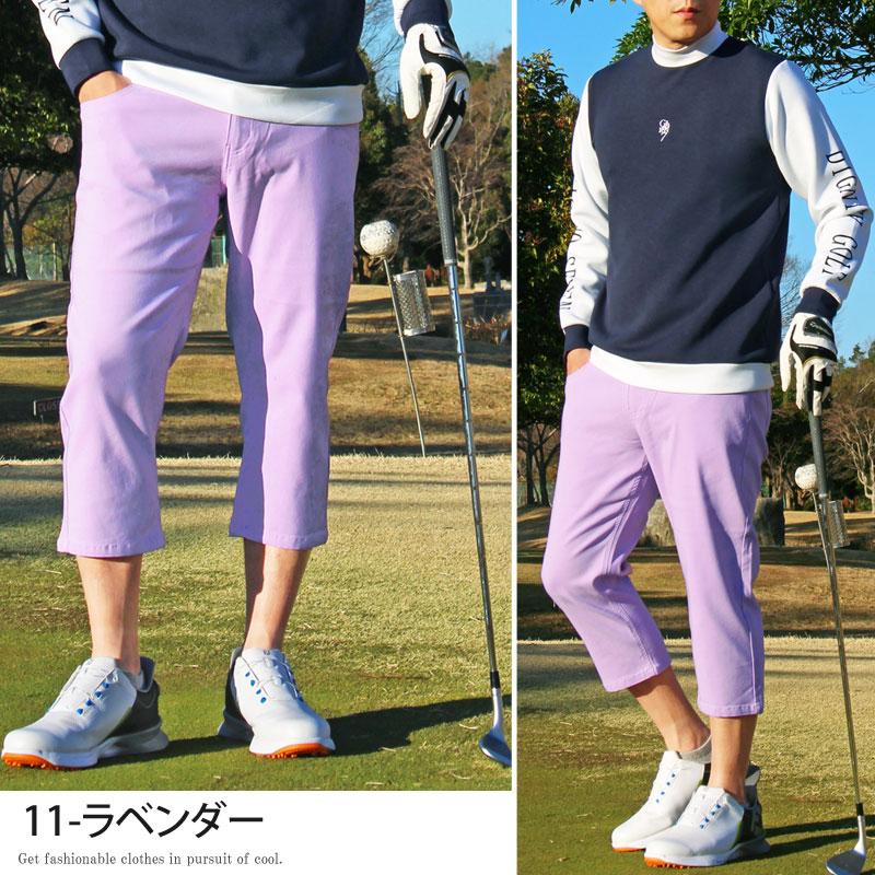 ゴルフパンツ メンズ クロップドパンツ ストレッチ ゴルフウェア