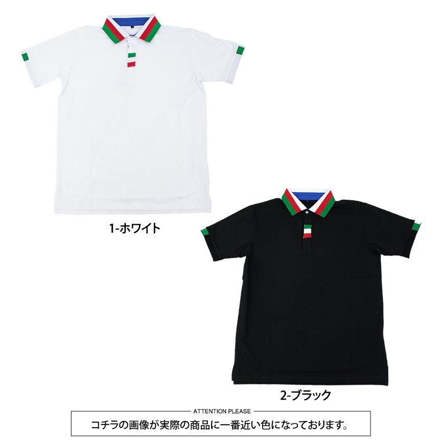 ゴルフポロシャツ メンズ ゴルフウェア 襟ライン イタリアカラー