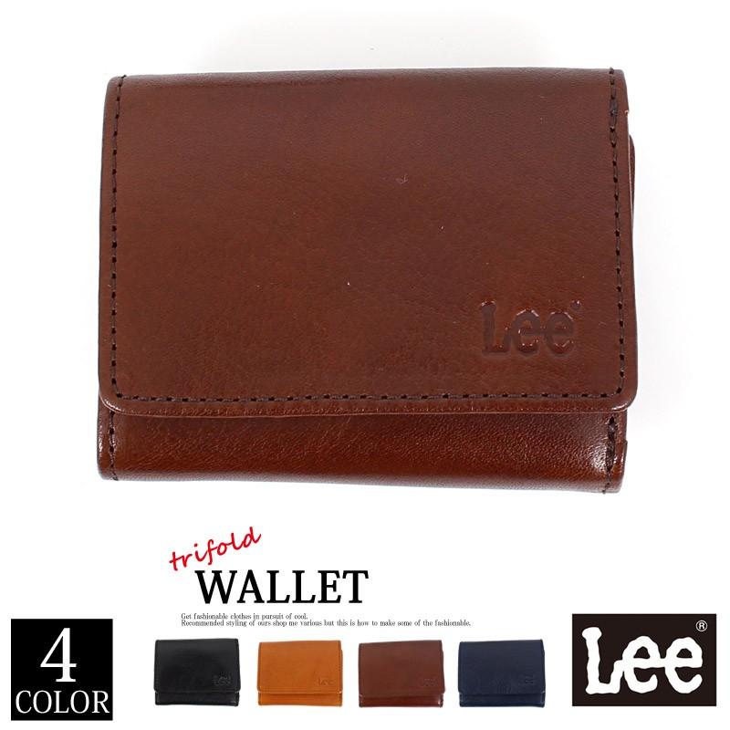 Lee（リー） イタリアンレザー 3つ折財布 メンズ 三つ折り財布 牛革