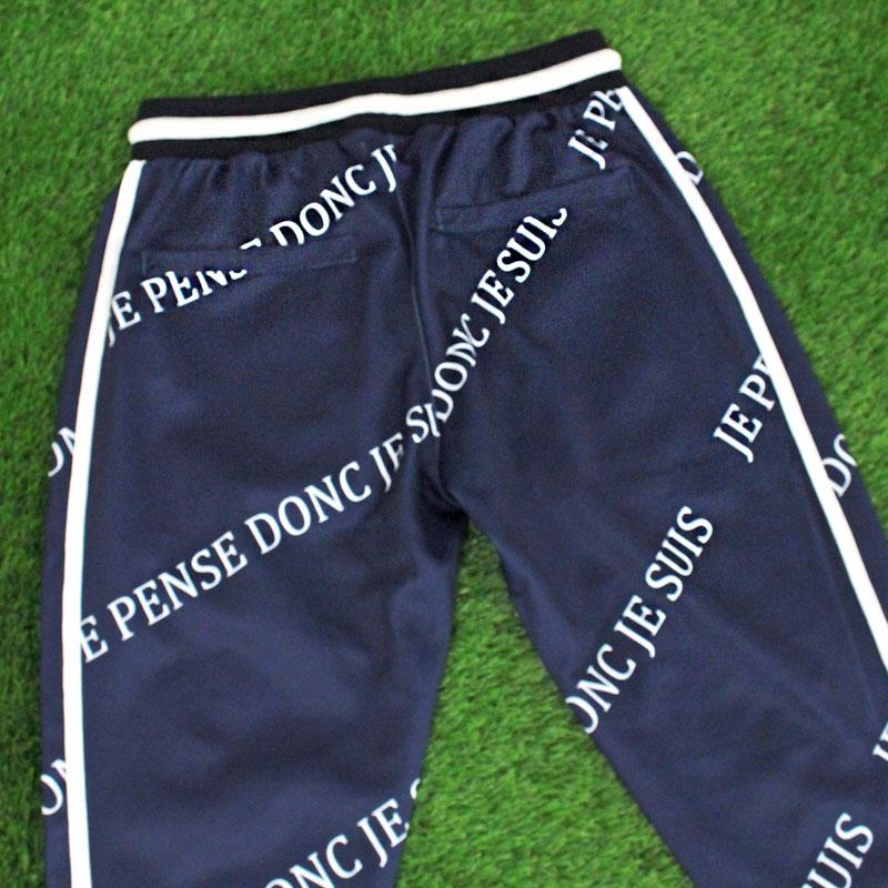 ゴルフウェア セットアップ メンズ 上下セット 総柄ロゴ ゴルフパンツ