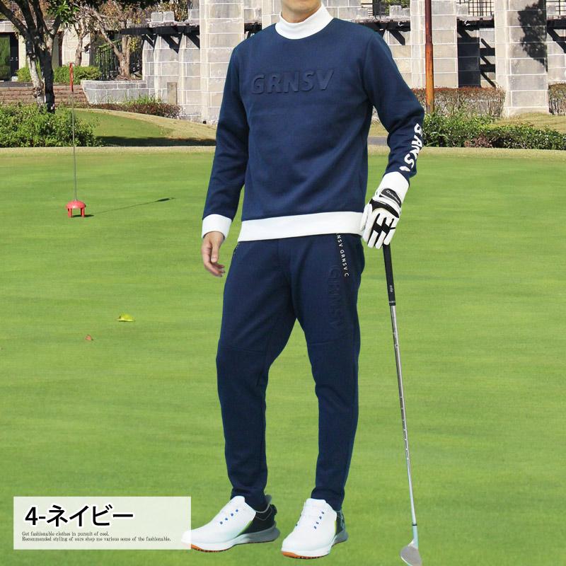 ゴルフウェア メンズ セットアップ 上下セット モックネック