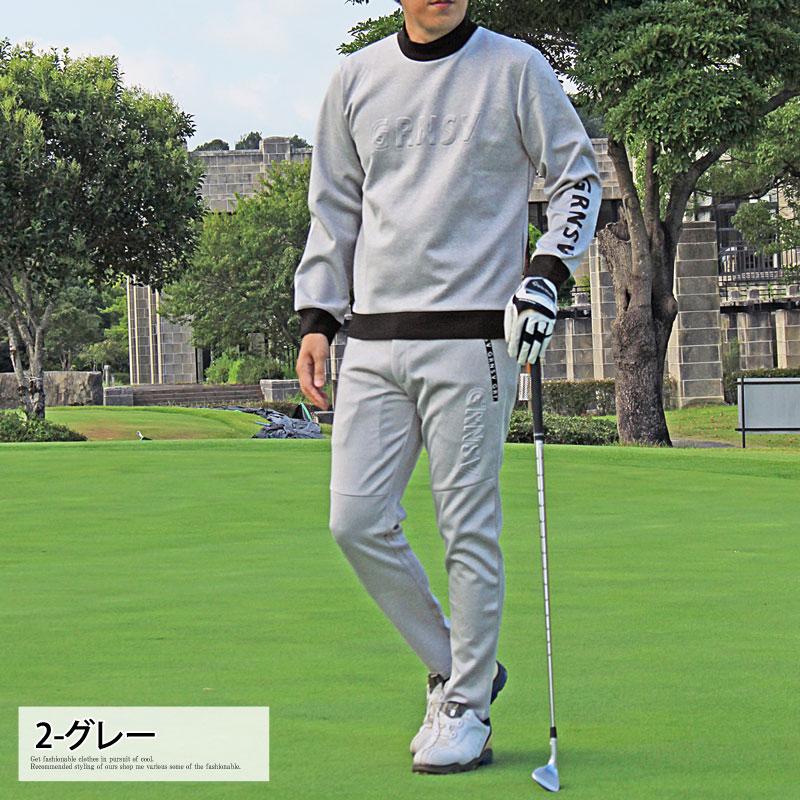 ゴルフウェア メンズ セットアップ 上下セット モックネック