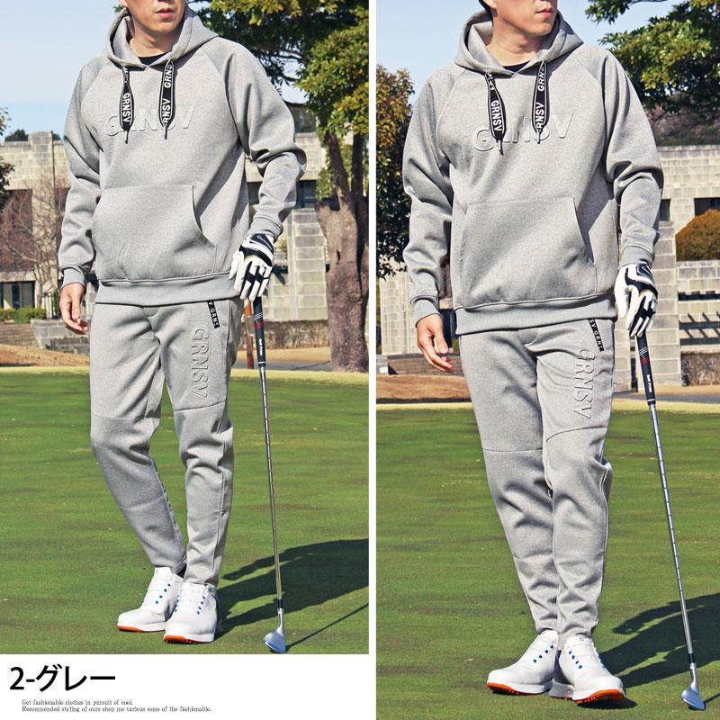 ジーフォア ゴルフメンズ パーカー 長袖 パンツ 2点セット ゴルフウェア セットアップ メンズ 上下セット ジャージ ゴルフ