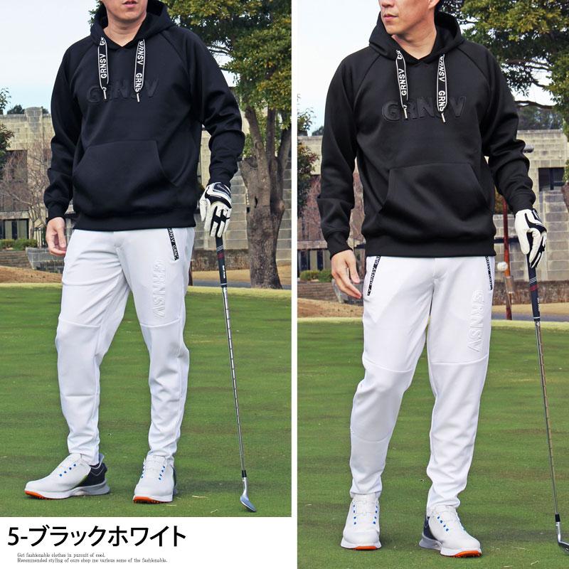 ゴルフウェア メンズ 上下セットアップ プルパーカー トレーナー