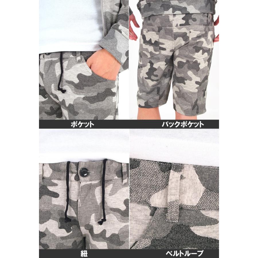 メンズパーカー フルジップ カモフラ 迷彩柄 スウェット 上下セット