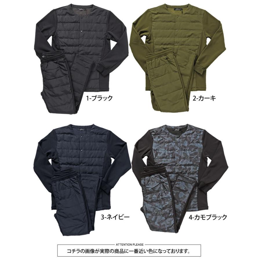 セットアップ メンズ アウトドアウェア ノーカラーダウン