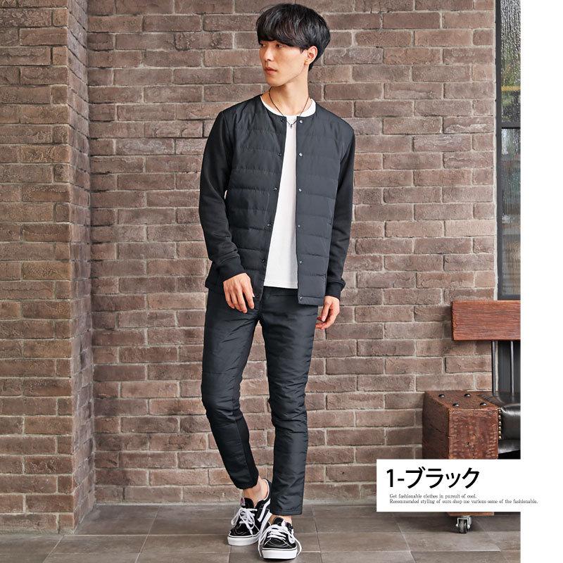 シマノ　ダウンジャケット・ズボン上下セット セットアップ メンズ アウトドアウェア ノーカラーダウン