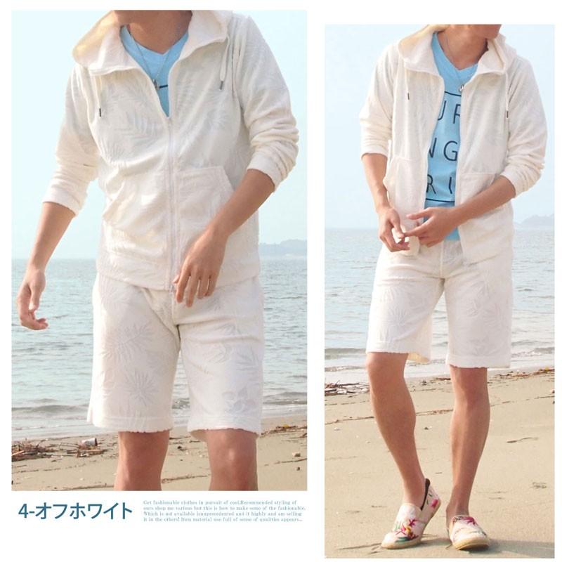 セットアップ メンズ パーカー パイル生地 ショーツ ショートパンツ