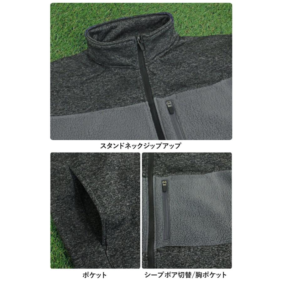   ゴルフ フリース ジャケットズボン　上下セット ゴルフウェア セットアップ メンズ 上下セット 暖かい 裏起毛 ニット