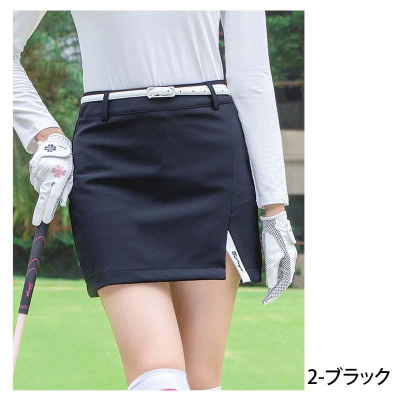 未使用【エムユースポーツ】インナー付き ゴルフ スカート ストレッチ 赤×白 レディース スカート インナーパンツ一体型！ゴルフウェア