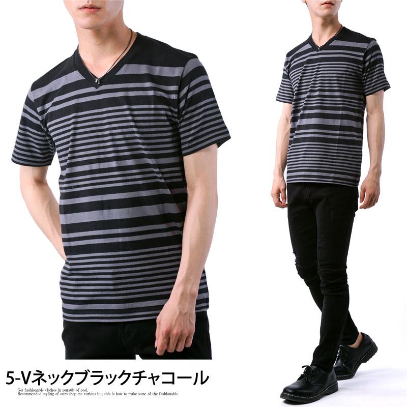 メンズボーダーtシャツ ボーダー半袖tシャツ パネルボーダー 綿100 コットン天竺 クルーネック Vネック 半袖カットソー T Shirt Inase Casualinase カジュアルイナセ 通販 Yahoo ショッピング