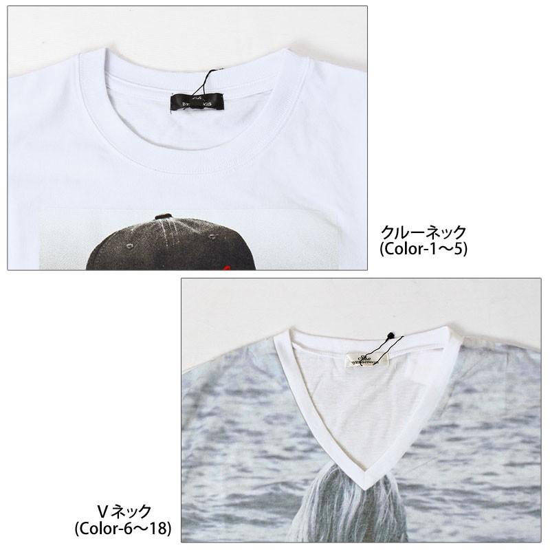 Tシャツ メンズ 半袖 プリントTシャツ ビーチ サングラス フォトプリント リゾート Vネック クルーネック カットソー 転写 オルテガ柄 ガールズ 春夏｜tool-power｜14