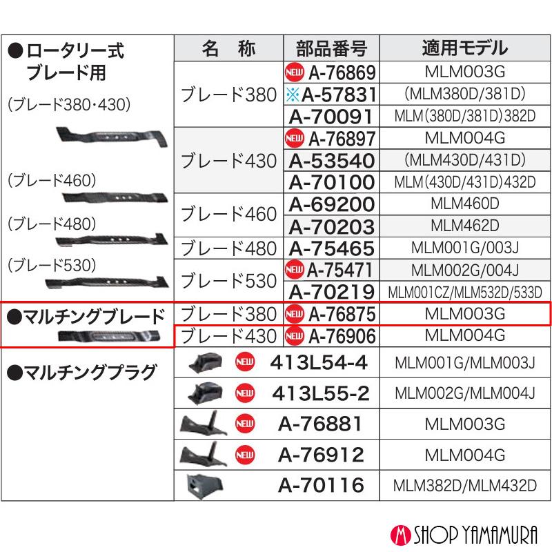 マキタ（makita） 【正規店】マキタ マルチングブレード380 A-76875 芝刈機・生垣バリカン 適用モデルMLM003G ...