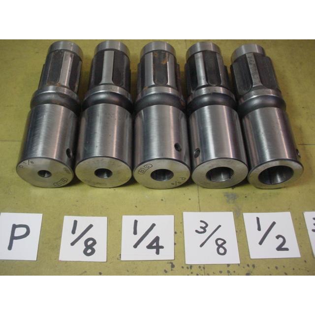 DT33-P1/8 P1/4 P3/8 P1/2  P3/4 用　コレット5個組  　BIG ドリルタッパー用　中古品 　　DTタッパーR組 |  | 03