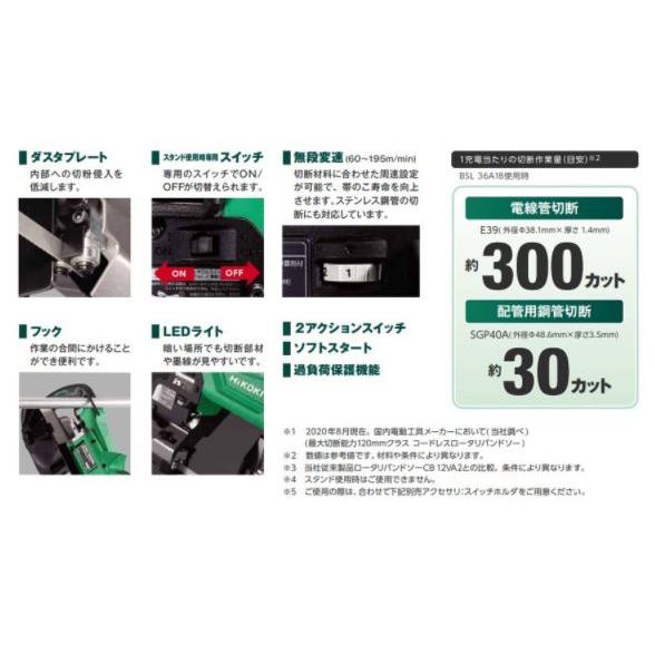 HiKOKI コードレスロータリバンドソー CB3612DA（NN） 36V 2.5Ah畜電池