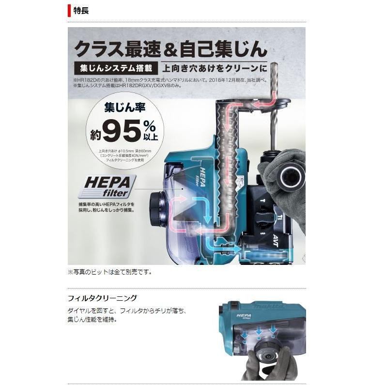 マキタ 18V充電式ハンマドリル HR182DRGXV (青)☆ : TOOL FOR U Yahoo
