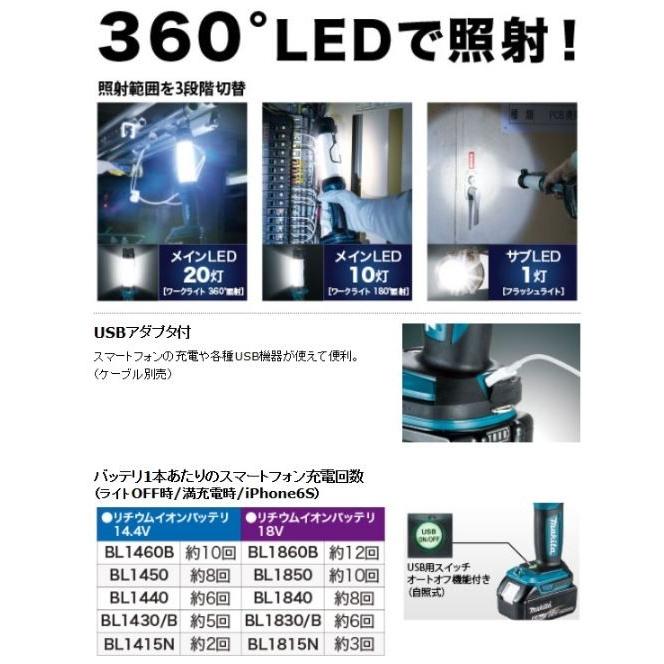 マキタ 14.4V/18V充電式LEDワークライト ML807 本体のみ : TOOL FOR U