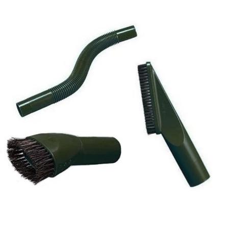 マキタ　充電式クリーナー用先端アタッチメント 3点セット　【オリーブ】 ラウンドブラシ A-72279 + 棚ブラシ A-72285 + フレキシブルホース A-72512★ | 