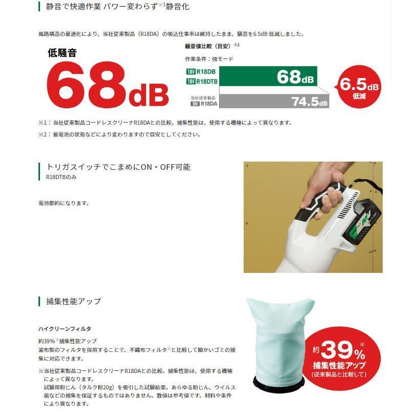 HiKOKI 18Vコードレスクリーナー R18DB(NN)☆ 本体のみ : TOOL FOR U