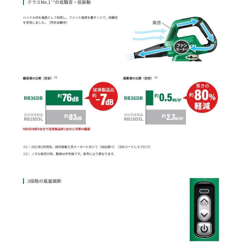 HiKOKI 36Vコードレスブロワ RB36DB(NN) 本体のみ : TOOL FOR U Yahoo