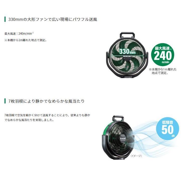 数量限定］HiKOKI コードレスファン UF18DA（NN) 本体のみ : TOOL FOR