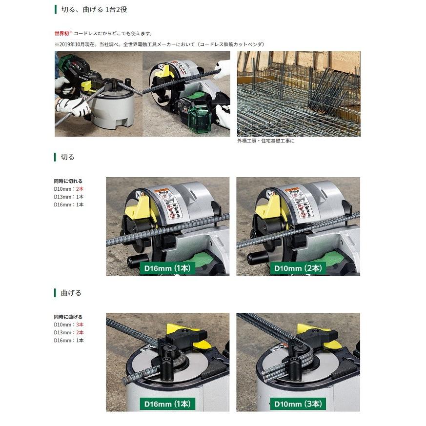 HiKOKI 36Vコードレス鉄筋カットベンダ VB3616DA（XP) : TOOL FOR U