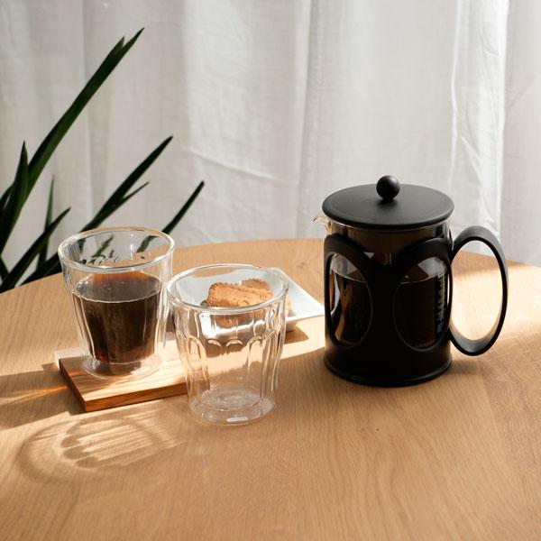 bodum ボダム フレンチプレス トライアルセット3（フレンチプレスコーヒーメーカー 500ml＋ダブルウォールグラス2個セット） KENIYA コーヒーメーカーの画像