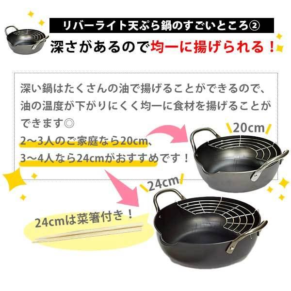 リバーライト 極JAPAN キワメジャパン 天ぷら鍋M 24cm （天ぷら用