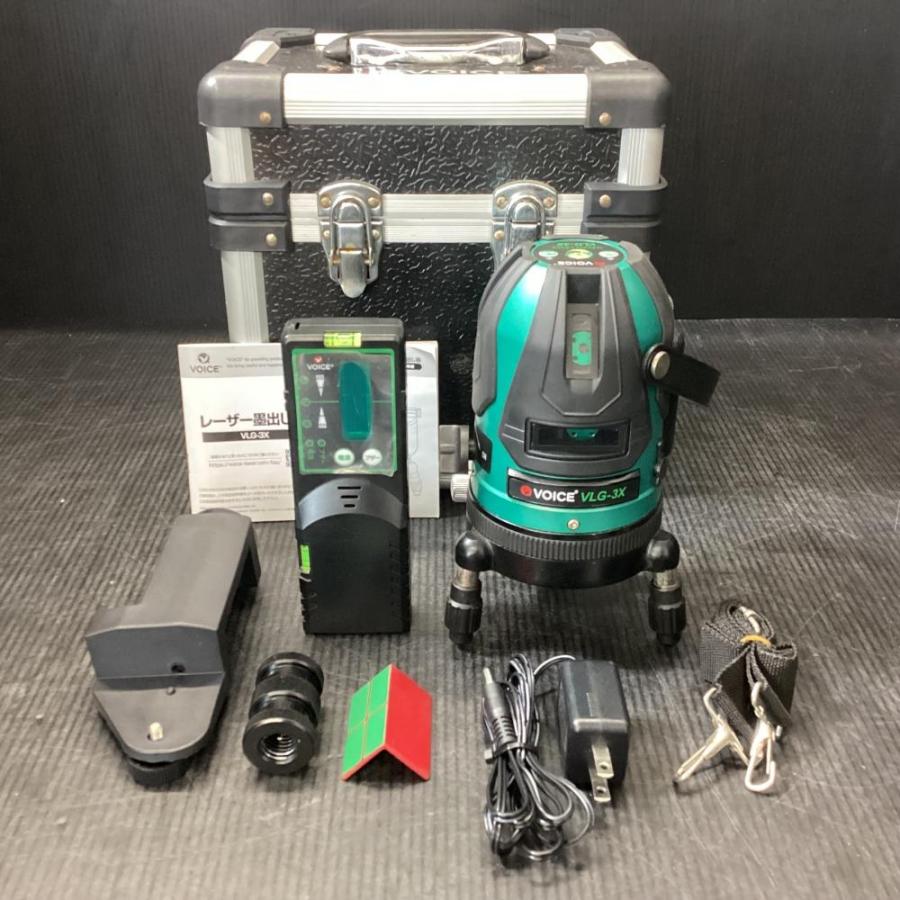 中古 VOICE レーザー墨出し器 VLG-3X 3ライン ヴォイス グリーン 三脚付き