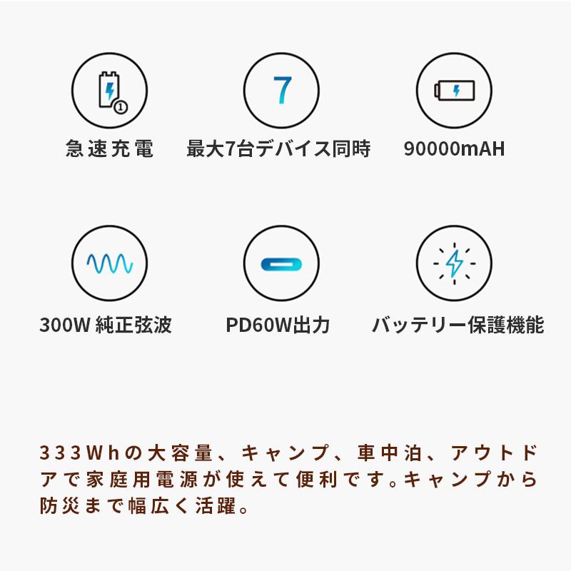 ポータブル電源大容量300W 発電機 300Wポータブル電源蓄電池 純正弦波