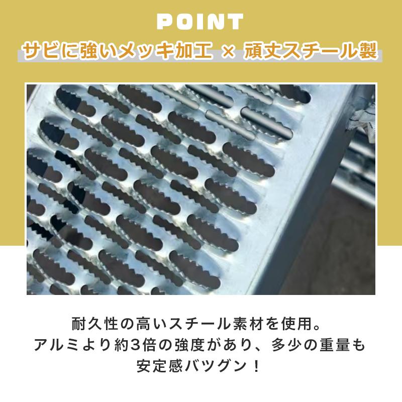 【未使用品】Tools ラダーレール 2本セット ラダーレール 2本セット バイク 折り畳み 2つ折り 210cm 300kg ベルト