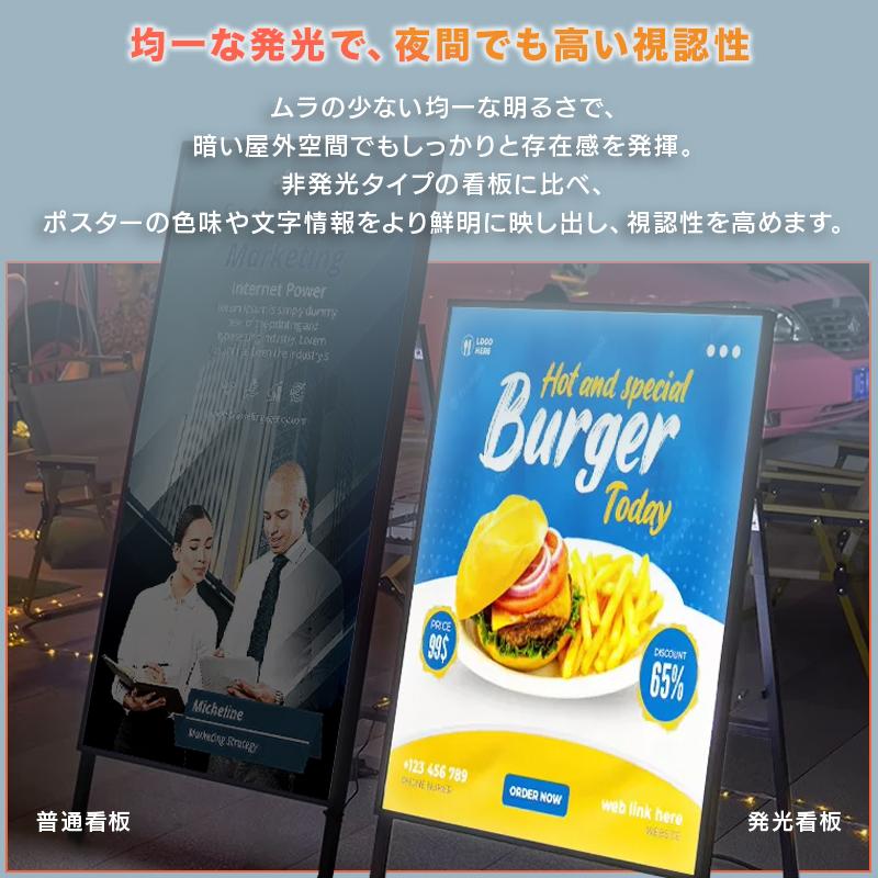 A型看板 LED電飾 電飾看板 片面 高輝度 スタンド看板 立て看板 店頭置き A型看板 LED電飾 電飾看板 片面 高輝度 スタンド看板 立て看板 店頭