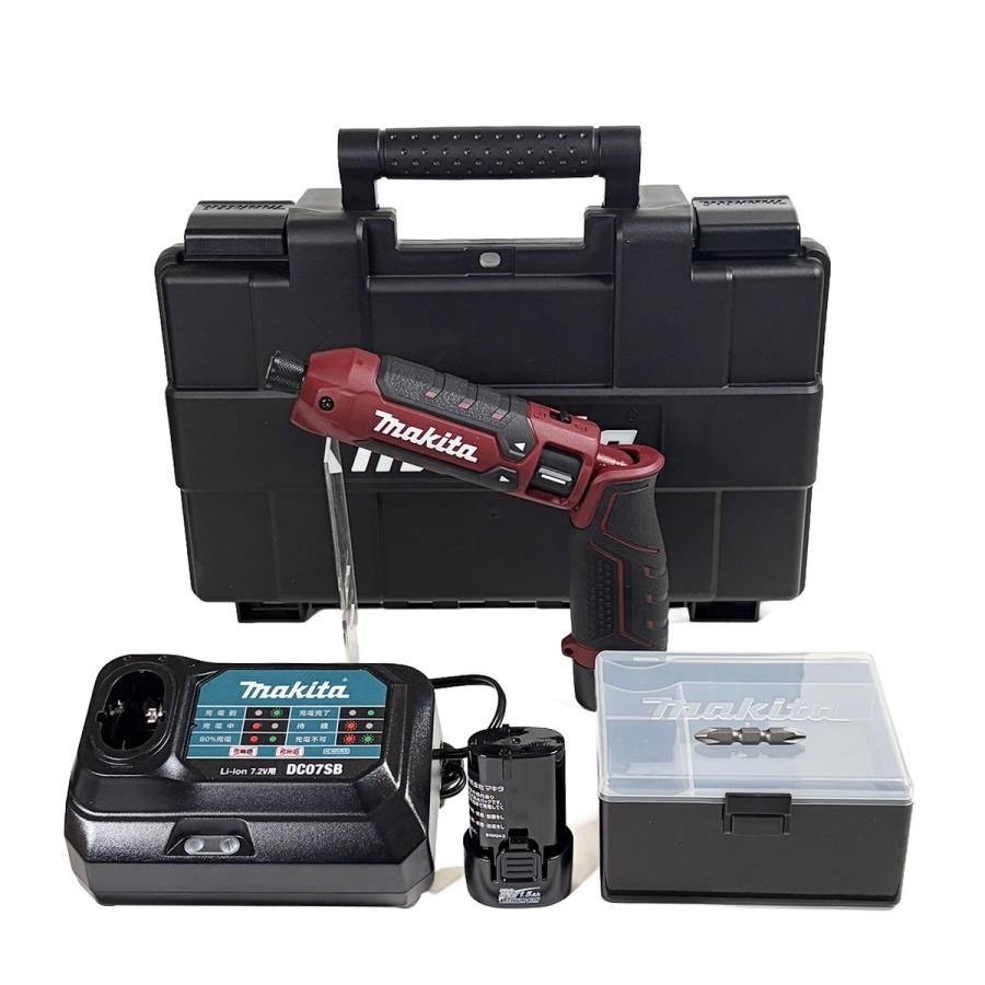 マキタ 7.2V 充電式ペンインパクトドライバ TD023DHXAR Li-ion電池(BL0715)2本 充電器(DC07SB) ケース | マキタ | 01