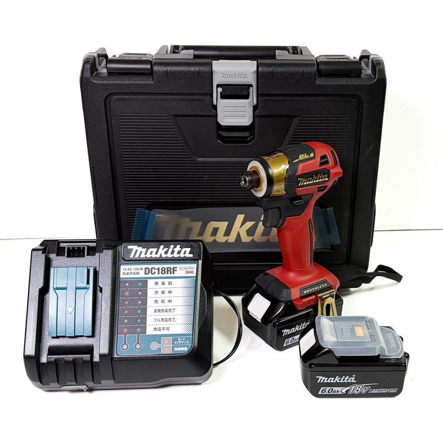 makita マキタ 18V 充電式インパクトドライバ TD173DGXPR プレミアムレッド 6.0Ah Li-ion電池(BL1860B)2個 充電器(DC18RF) ケース | マキタ | 01