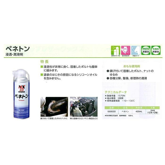 NX33　ペネトン　24本　420ml  　浸透・潤滑剤　錆びついて固着したボルト、ナットの緩め　　イチネンケミカルズ_1