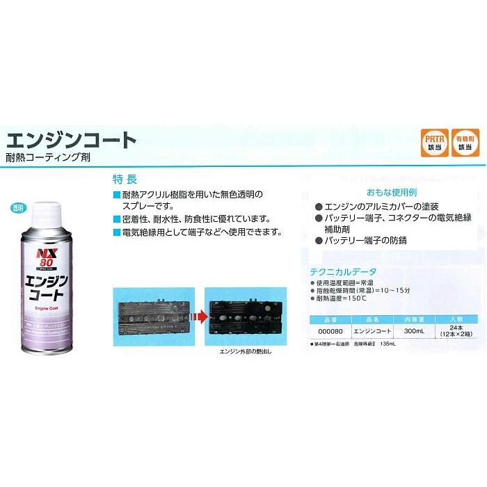 NX80-300ml  24本　エンジンコート　 耐熱コーティング剤　エンジンのアルミカバーの塗装　　　イチネンケミカルズ　done_1