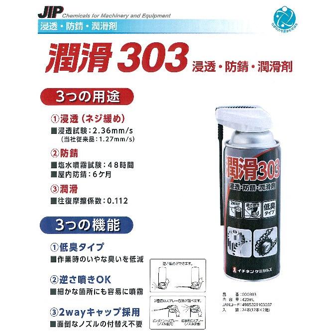 000303 (420ml) 24本 浸透・防錆・潤滑剤、潤滑303 低臭 逆さ噴きOK