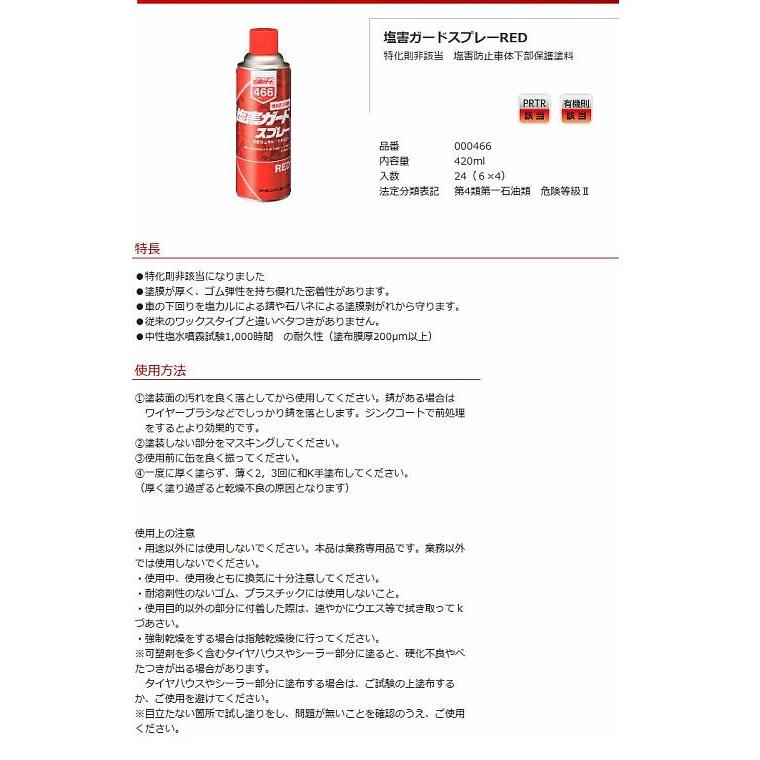 お気にいる 塩害ガード Red スプレー 4ml 12本 特化則非該当 塩害防止車体下部保護塗料 Redタイプ イチネンケミカルズ アウトレット送料無料 Www Thedailyspud Com