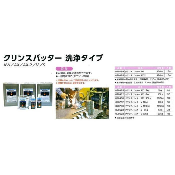 20489 クリンスパッター洗浄タイプ AW 420ml 1本 溶接後簡単に洗浄でき