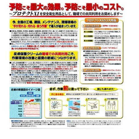 ハンドクリーム 200ml-12本入  皮膚保護クリームプロテクトX  スキントラブル解消  中型ポンプ式 個人用のお徳用品  アースブル−の画像