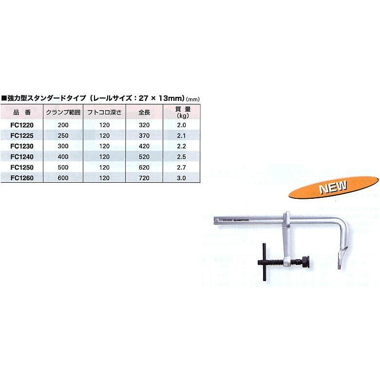 【引き取り限定】【中古品】スーパーツール SUPERTOOL FC1240 L型クランプ スタンダードタイプ 万力 最大口開き:400mm 全長:520mm ※本体のみ L型クランプ FC1240 強力型L型クランプ（スタンダードタイプ