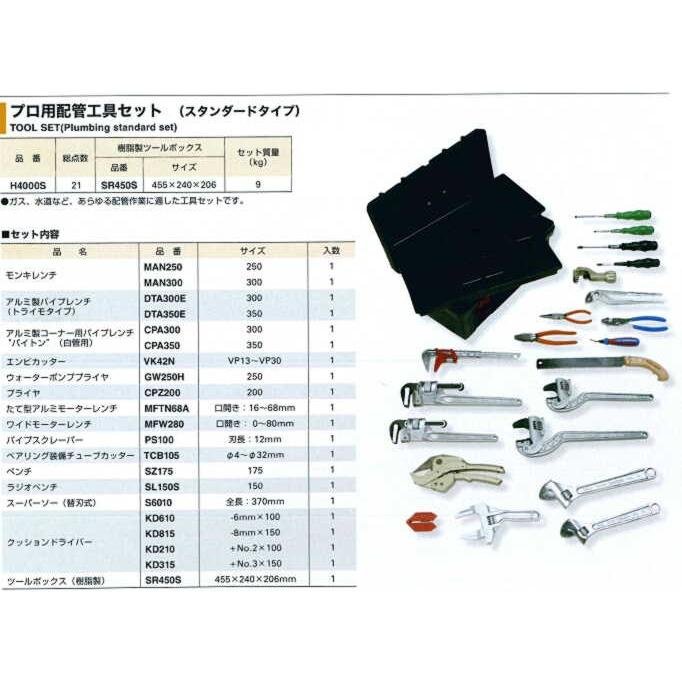 (未使用･未開封品)　スーパー プロ用配管工具セット(スタンダードタイプ) H4000S v1yptgt プロ用配管工具セット H4000S (スタンダードタイプ） スーパーツール